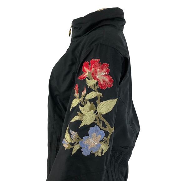 Rare Vintage Obermeyer Floral Embroidered Ski Snow Puffer Jacket Womens Size 12 - Picture 9 of 16